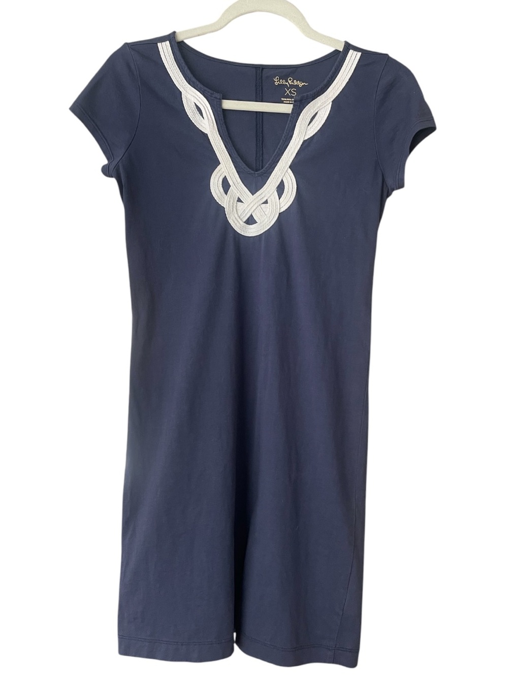 Lilly Pulitzer Navy Blue Brewster Short Sleeve T-Shirt Dress Sz.XS